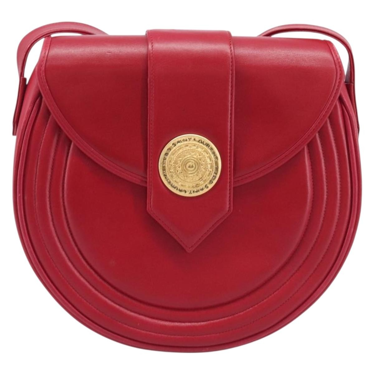 Saint Laurent Vintage Shoulder bag Leather, Red, Leather, Shoulder Bag