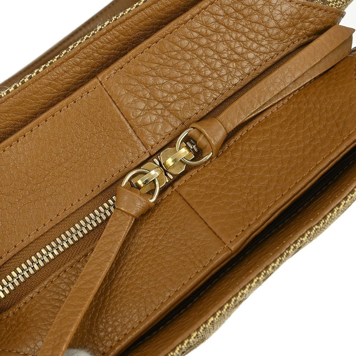Bvlgari Logomania Canvas, Brown, Canvas, Handbag