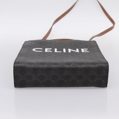 Celine Vertical Cabas Tote Triomphe Coated Canvas, Brown, Canvas, Tote Bag
