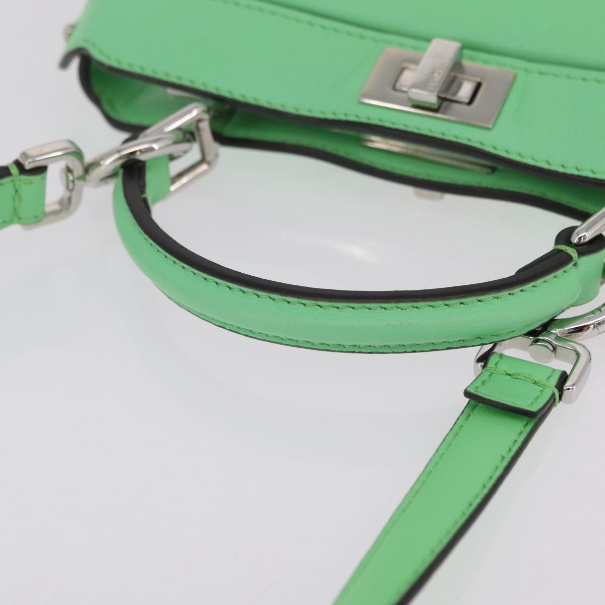 Fendi Peekaboo ISeeU Leather, Green, Leather, Handbag