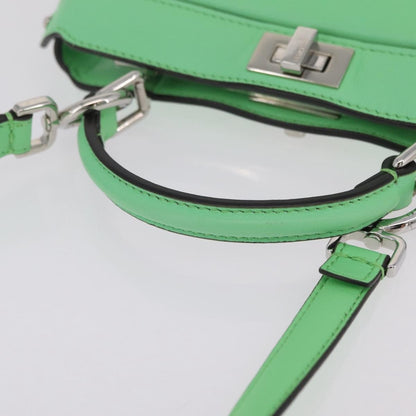 Fendi Peekaboo ISeeU Leather, Green, Leather, Handbag