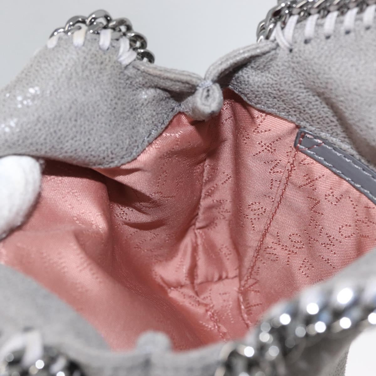 Stella McCartney Falabella Fold Over Faux Leather, Gray, Polyester, Shoulder Bag