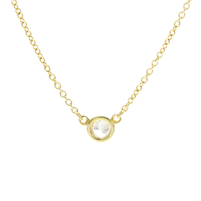 Tiffany & Co. Elsa Peretti Diamonds By The Yard Pendant 18K Rose Gold with Pear-Shaped Diamond, Yellow, Yellow Gold, Necklace