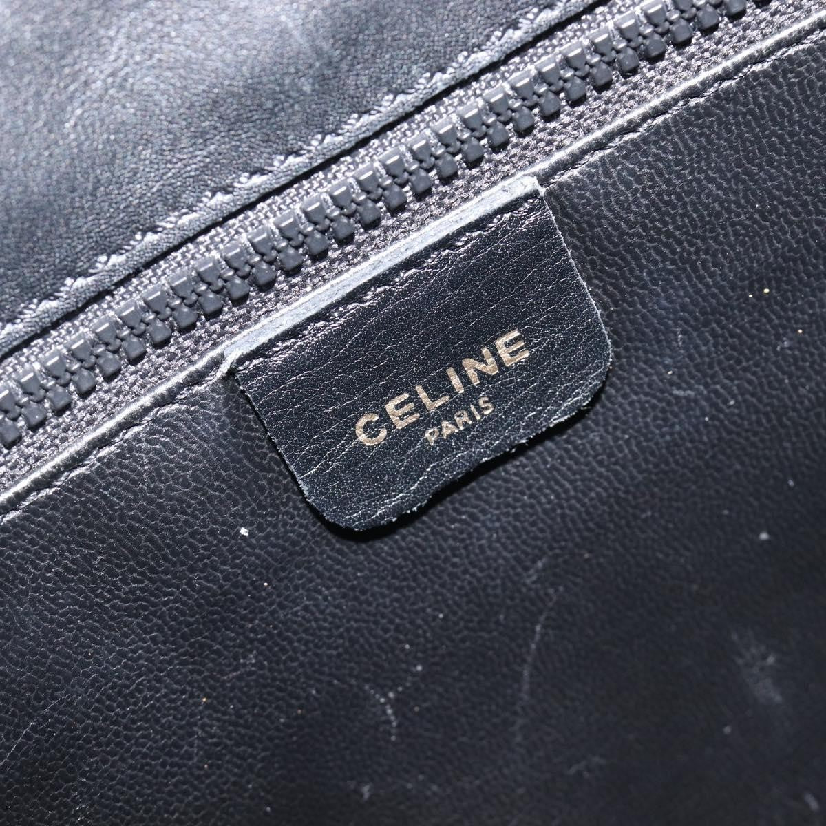 Celine Shoulder Leather, Black, Leather, Shoulder Bag
