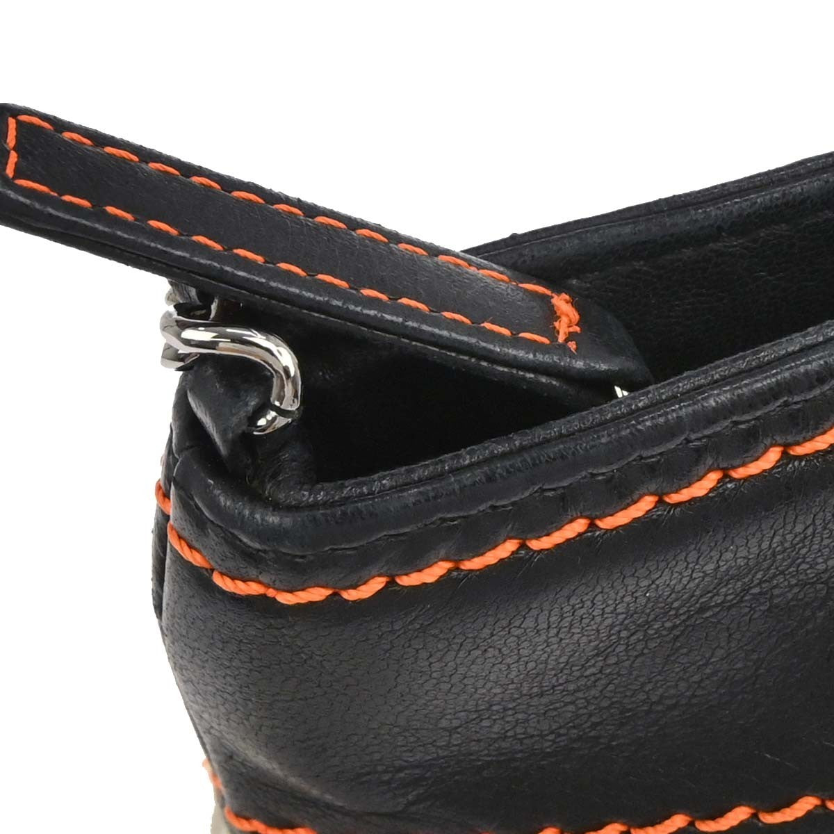 Chanel Lax Pochette Leather, Black, Leather, Clutch