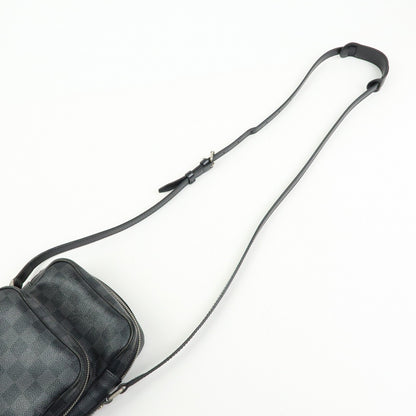 Louis Vuitton Rem Damier Graphite, Black, Canvas, Handbag