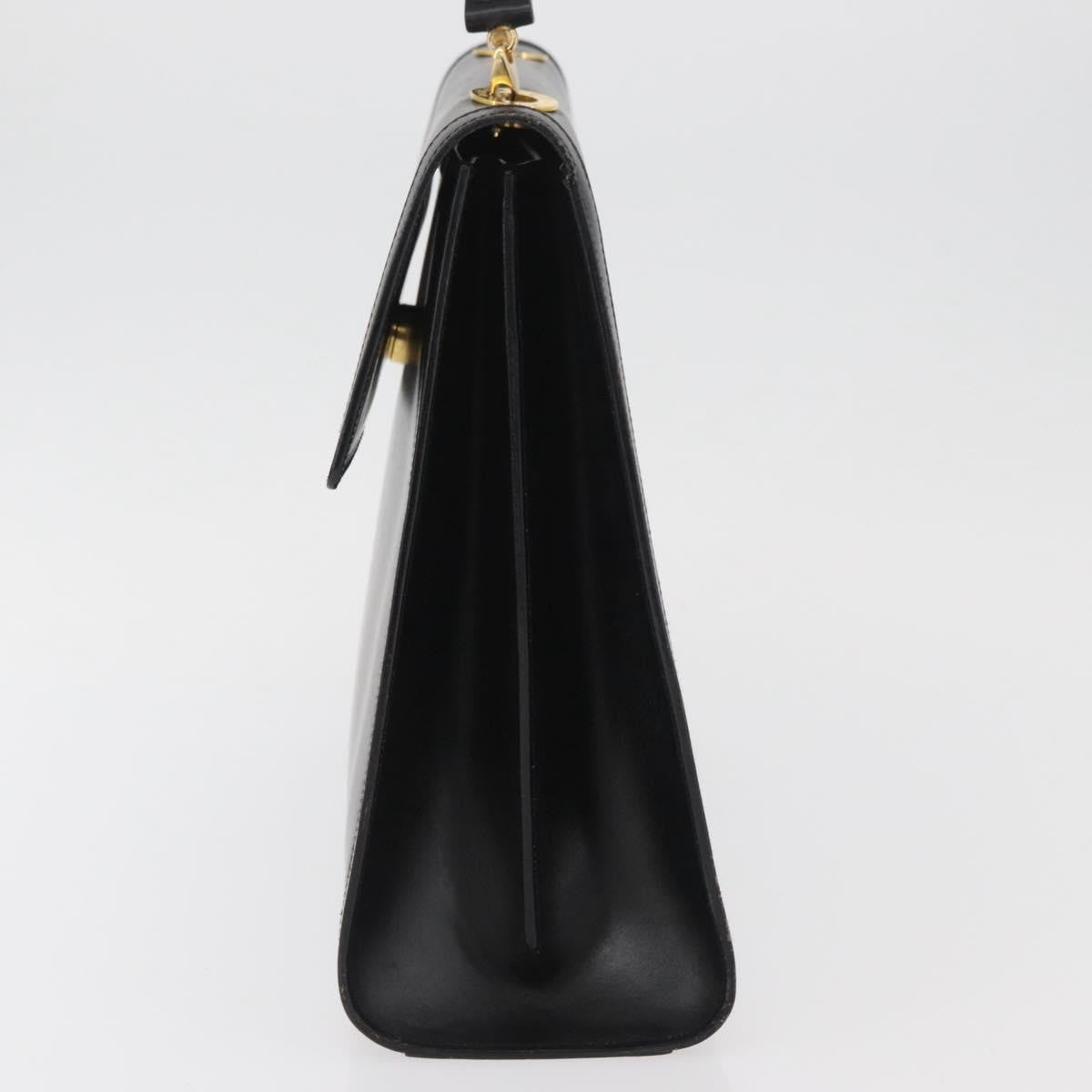 Celine Top Handle Leather, Black, Leather, Handbag