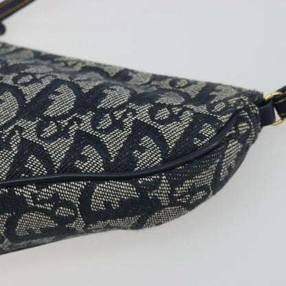 Christian Dior Vintage Saddle Diorissimo Canvas, Navy, Canvas, Shoulder Bag