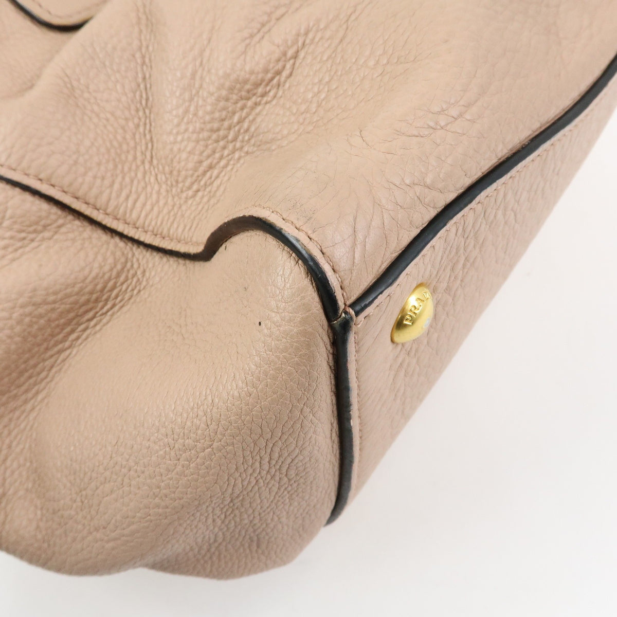 Prada Front Pocket Wing Convertible Vitello Daino, Beige, Leather, Tote Bag