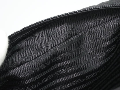 Prada Front Zip Messenger Quilted Tessuto, Black, Nylon, Shoulder Bag