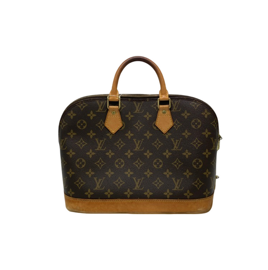 Louis Vuitton Alma Handbag Monogram Canvas, Brown, Canvas, Handbag