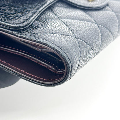 Chanel Timeless Long Wallet Lambskin, Black, Leather, Wallet