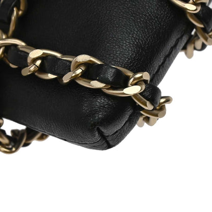 Chanel Tech Me Out Clutch With Chain Lambskin, Black, Leather, Clutch