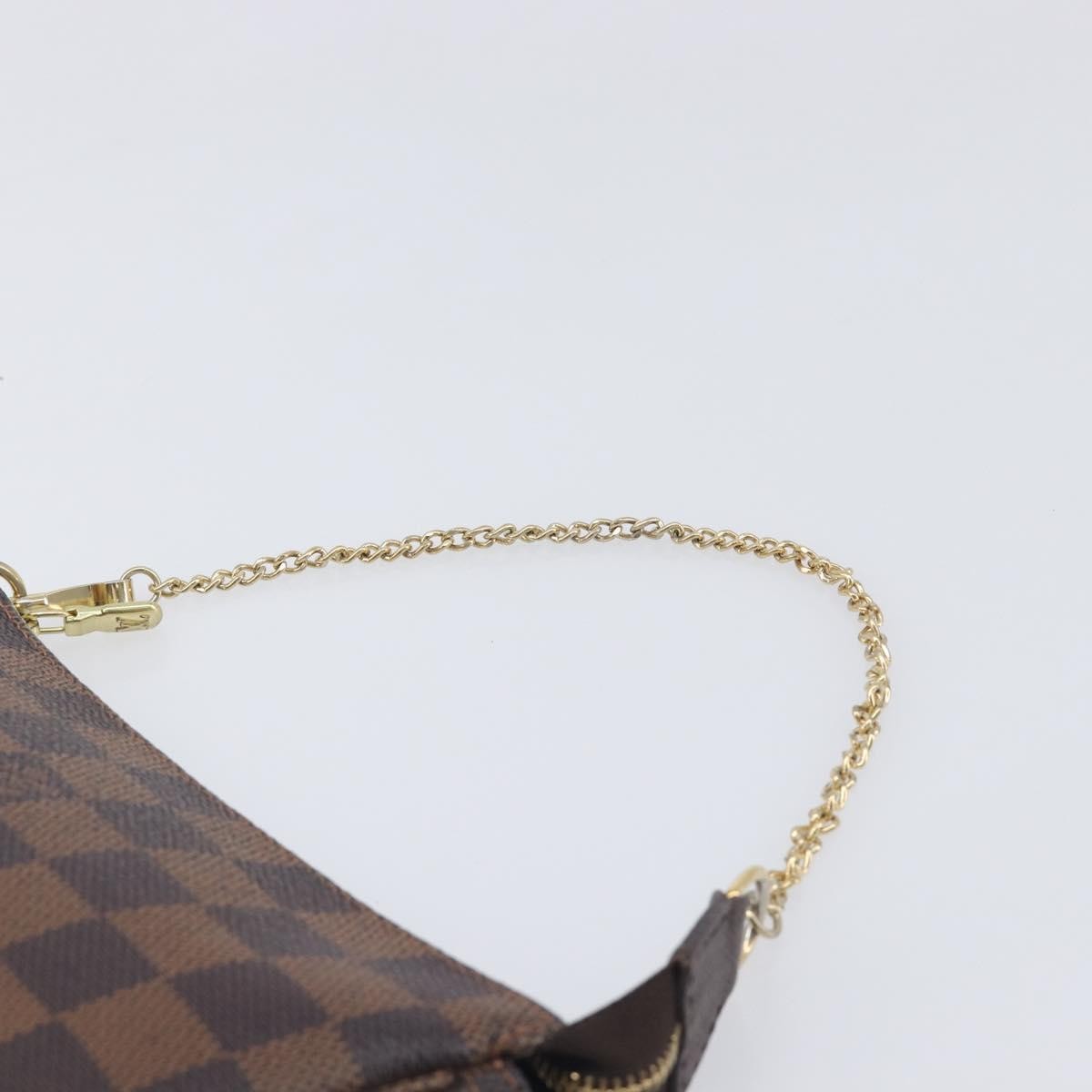Louis Vuitton Pochette Accessoires Damier Ebene, Brown, Canvas, Clutch