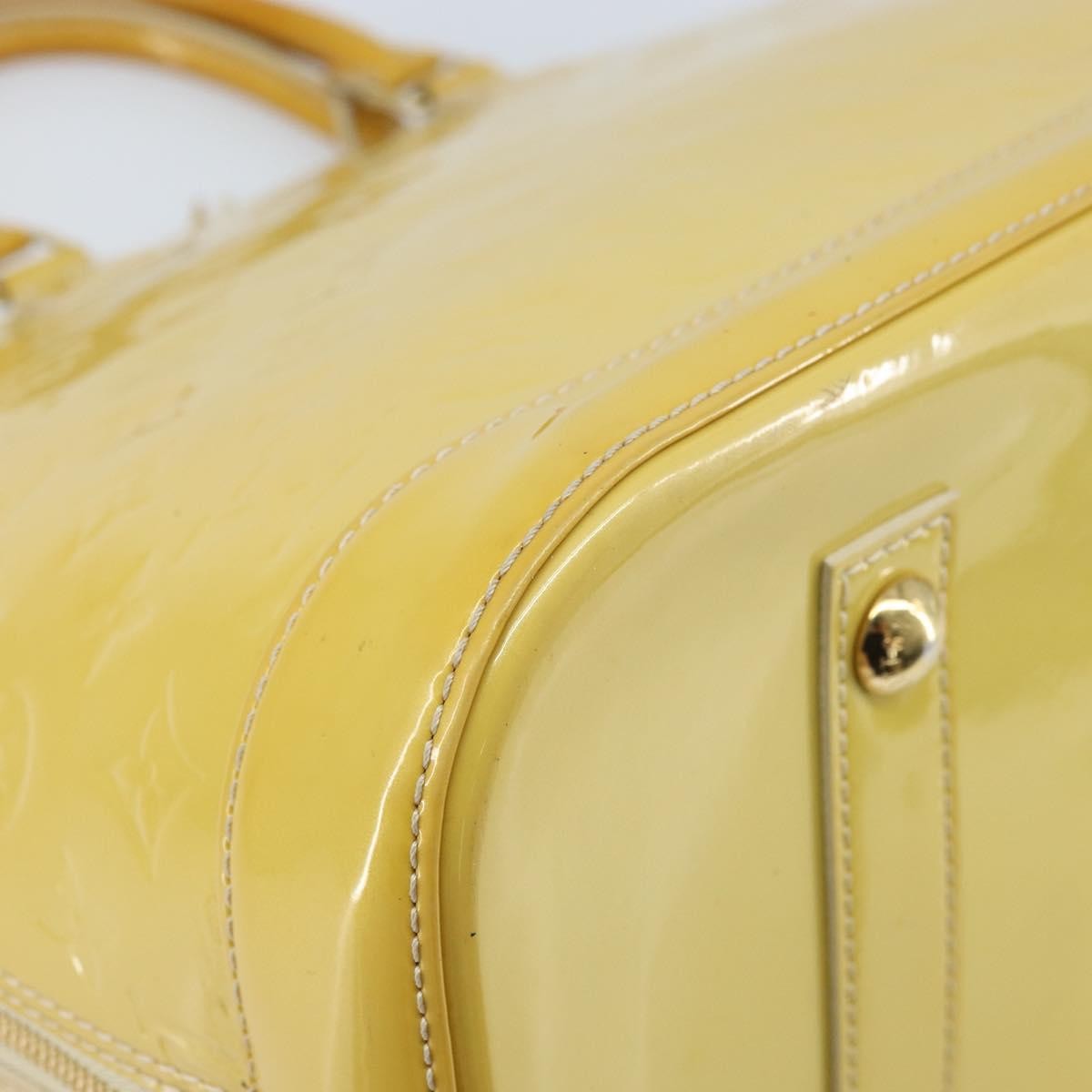 Louis Vuitton Alma Monogram Vernis, Yellow, Patent Leather, Handbag