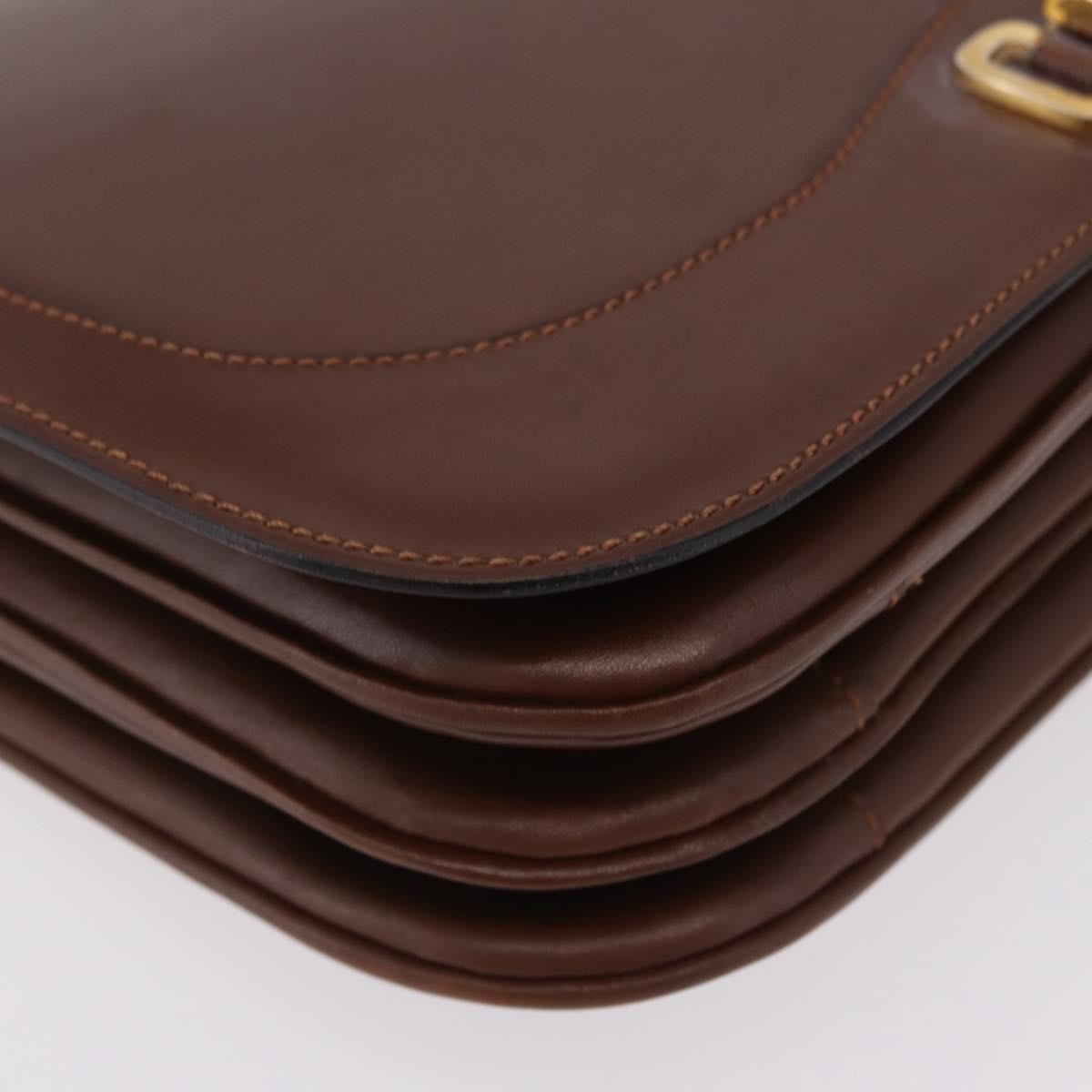 Celine Triomphe Leather, Brown, Leather, Shoulder Bag