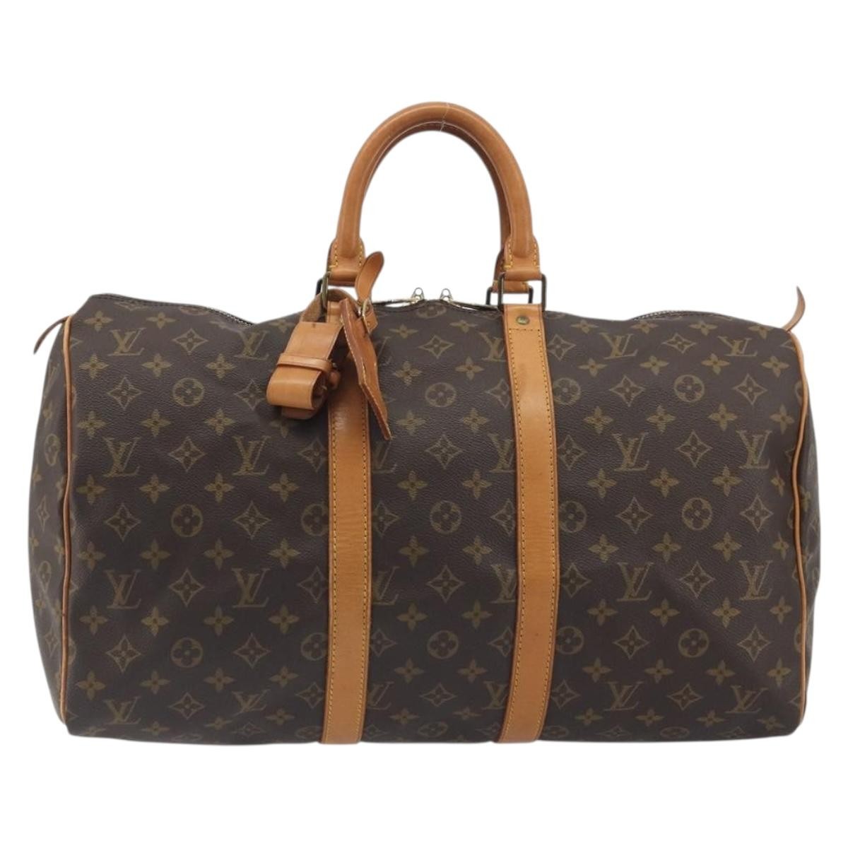 Louis Vuitton Keepall Monogram, Brown, Canvas, Travel Bag