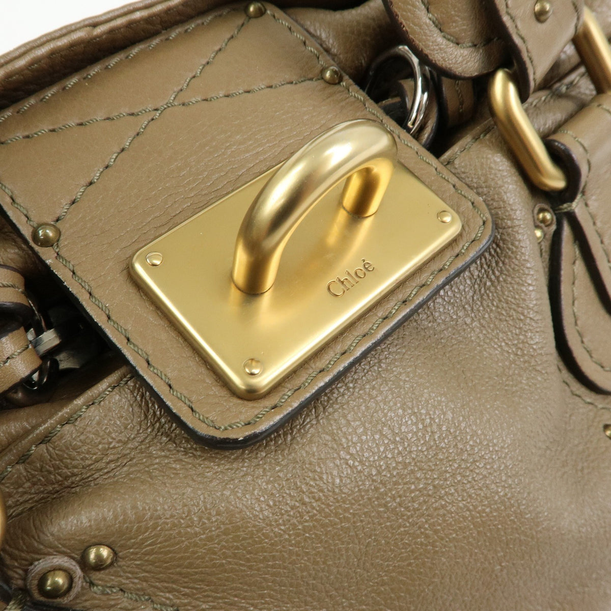 Chloe Paddington Leather, Brown, Leather, Tote Bag