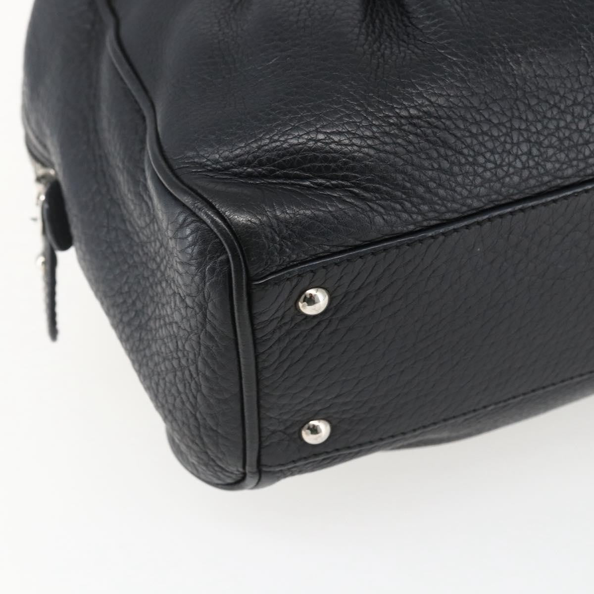 Salvatore Ferragamo Gancini Buckle Leather, Black, Leather, Shoulder Bag