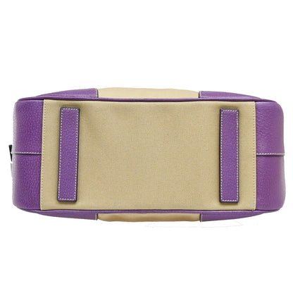 Prada Bowler Canvas with Leather, Beige, Canvas, Shoulder Bag