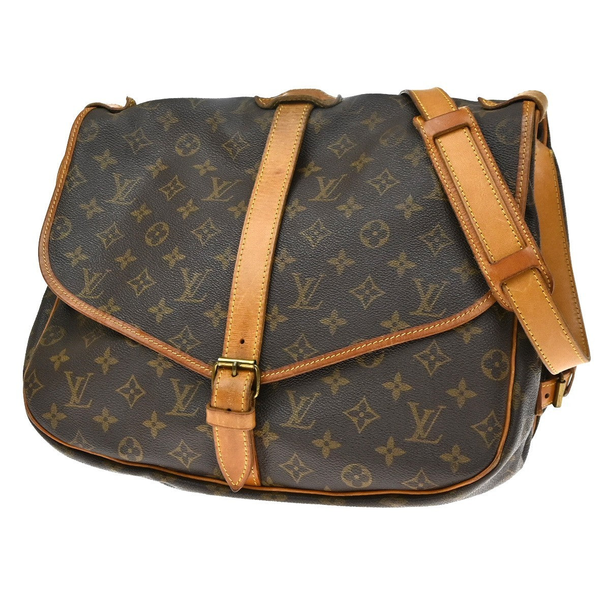Louis Vuitton Saumur Monogram, Brown, Canvas, Shoulder Bag