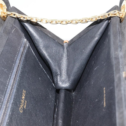 Chanel Matelasse Chain Shoulder Bag Suede, BLACK, SUEDE, Shoulder bag