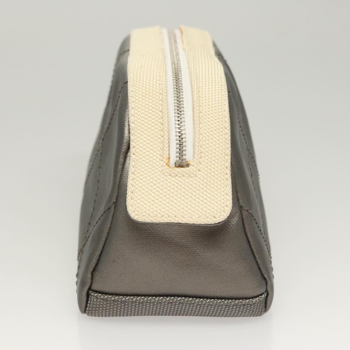 Chanel Vintage Clutch Leather, Gray, Leather, Clutch