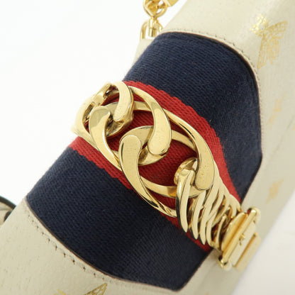 Gucci Sylvie Belt Leather, Beige, Calfskin, Handbag