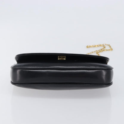 Celine Flap Shoulder Leather, Black, Leather, Shoulder Bag