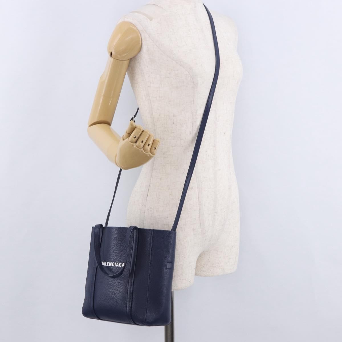 Balenciaga Everyday Tote Leather, Navy, Leather, Tote Bag