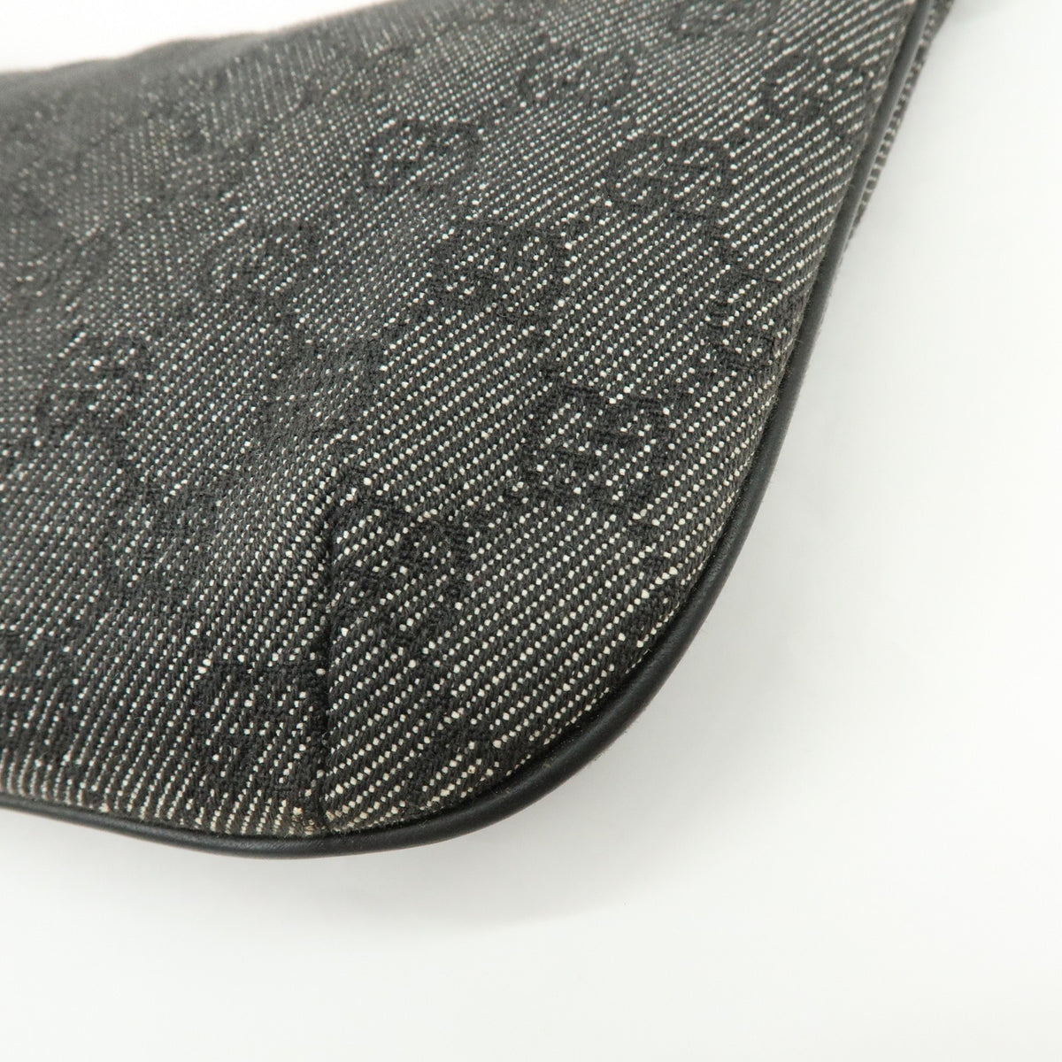 Gucci Horsebit Slim GG Denim with Leather, Black, Leather, Shoulder Bag