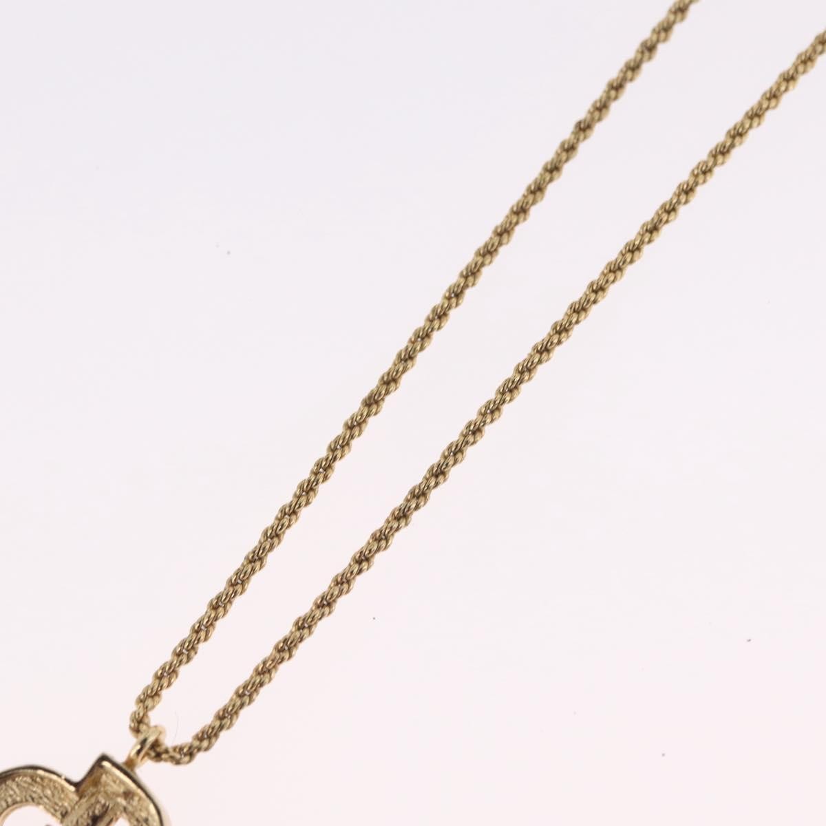 Christian Dior CD Pendant Metal and Crystals, Gold, Metal, Necklace