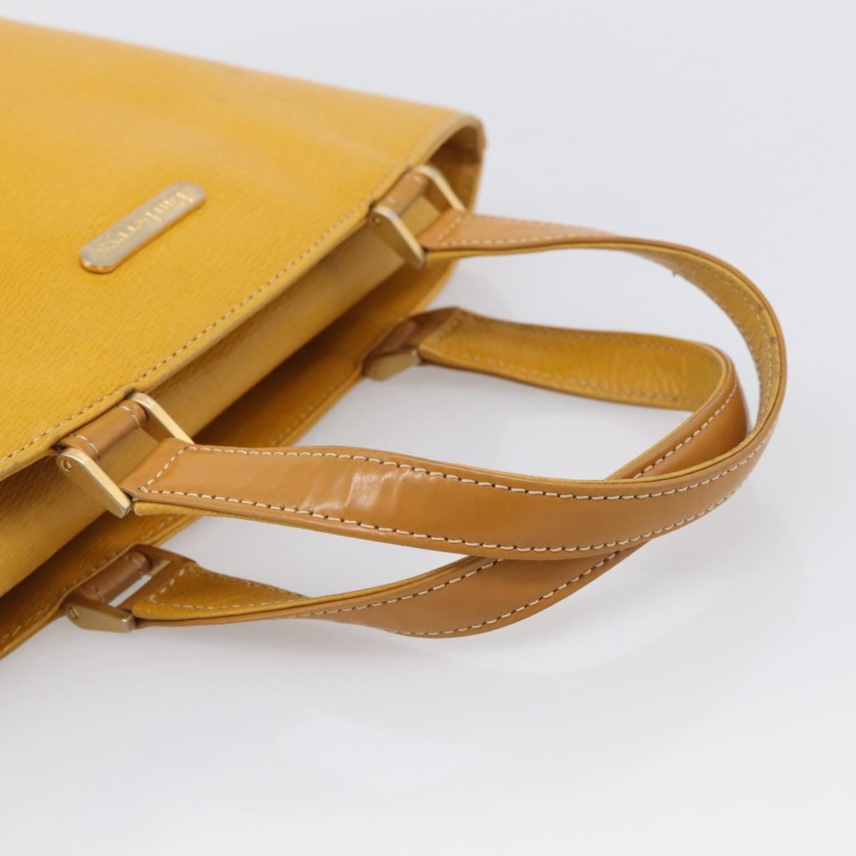 Burberry Handle Tote Leather, Yellow, Leather, Tote Bag