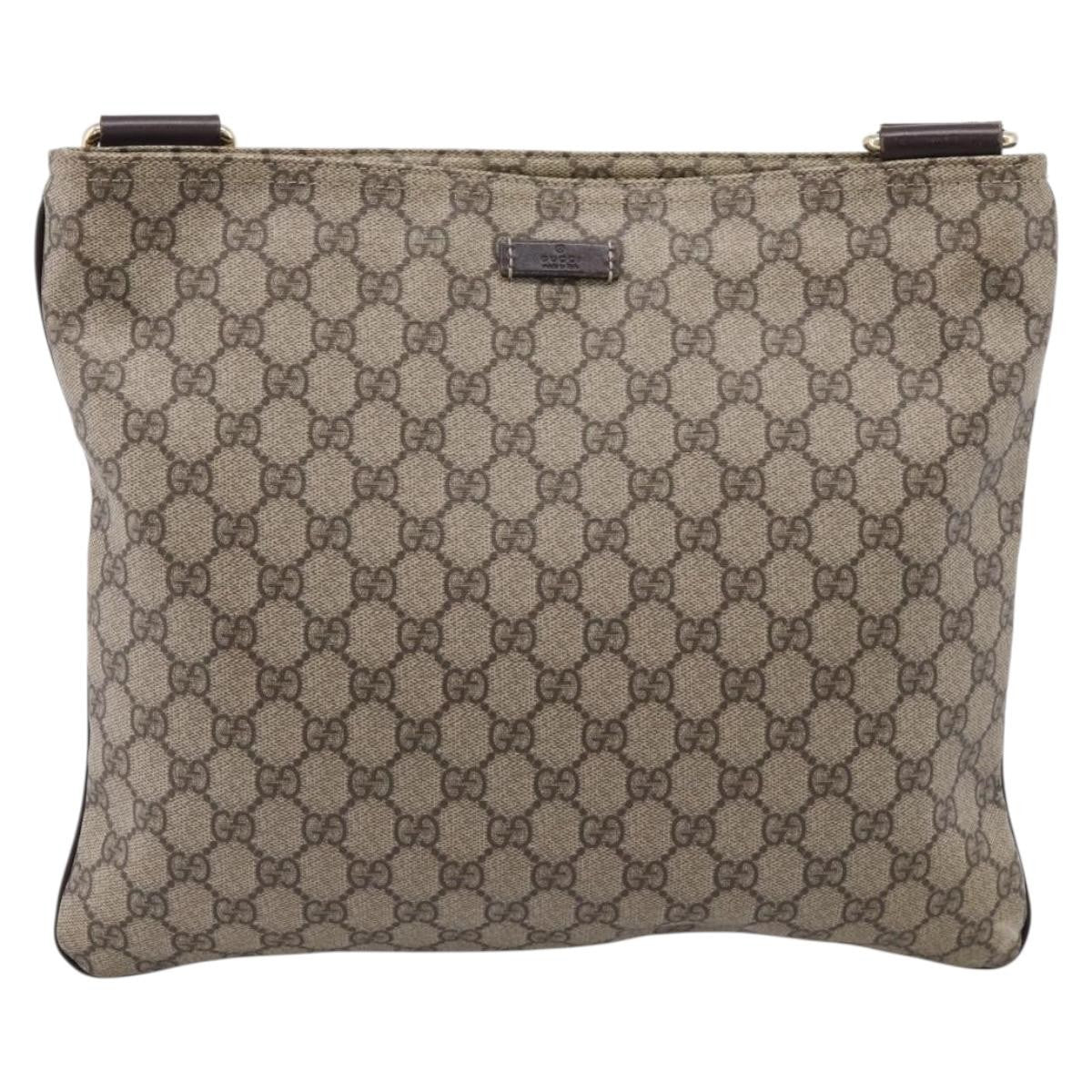 Gucci Zip Top Messenger GG Coated Canvas, Beige, Canvas, Handbag