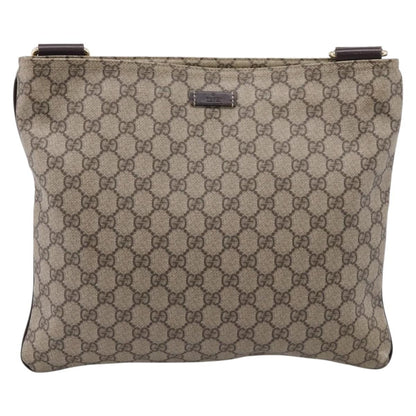 Gucci Zip Top Messenger GG Coated Canvas, Beige, Canvas, Handbag
