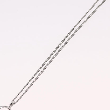 Christian Dior Vintage Logo Pendant Metal, Silver, Metal, Necklace