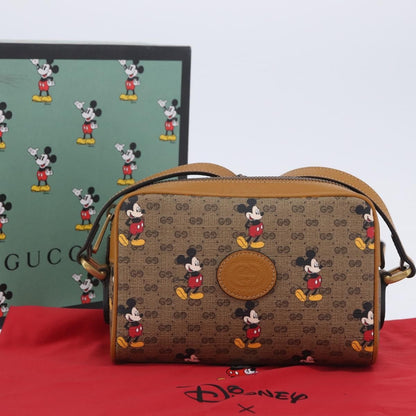 Gucci Disney Mickey Mouse Printed Mini GG Coated Canvas, Beige, Canvas, Shoulder Bag