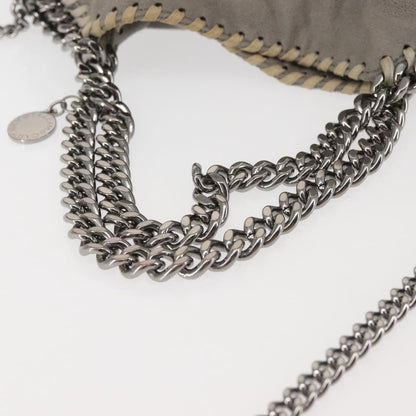 Stella McCartney Falabella Fold Over Faux Suede, Gray, Synthetic, Shoulder Bag
