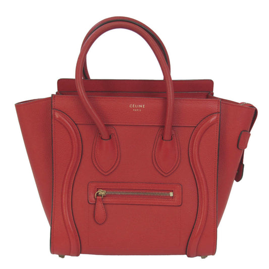 Céline Luggage, Red, Leather, handbag