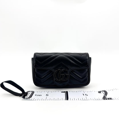 Gucci GG Marmont Flap Matelasse Leather, Black, Leather, Handbag