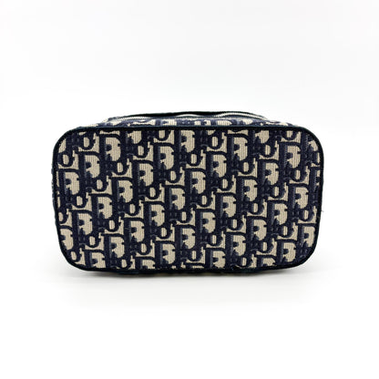 Christian Dior DiorTravel Vanity Case Oblique Canvas, Navy, Canvas, Handbag