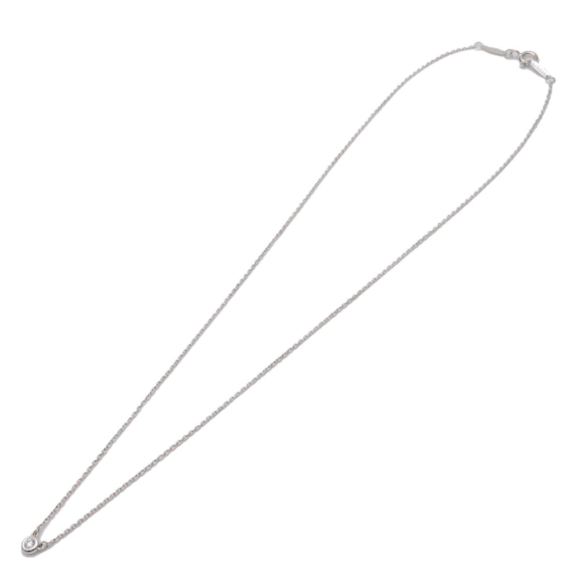 Tiffany & Co. Elsa Peretti Diamonds By The Yard Pendant Sterling Silver with Diamond, Silver, Sterling Silver, Necklace