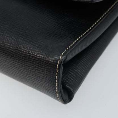 Celine Vintage Circle Logo Leather, Black, Leather, Crossbody Bag