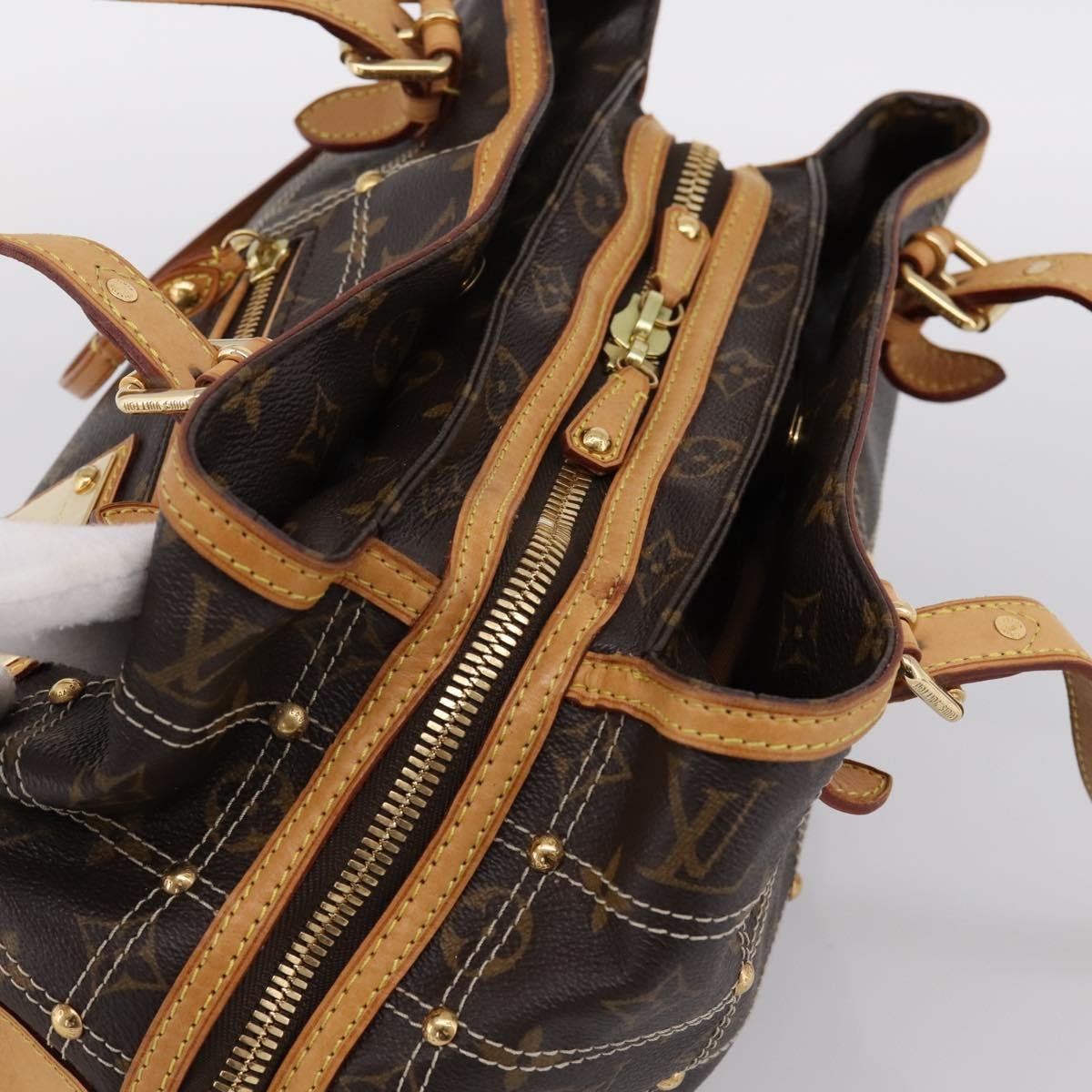 Louis Vuitton Riveting Monogram Canvas, Brown, Canvas, Shoulder Bag
