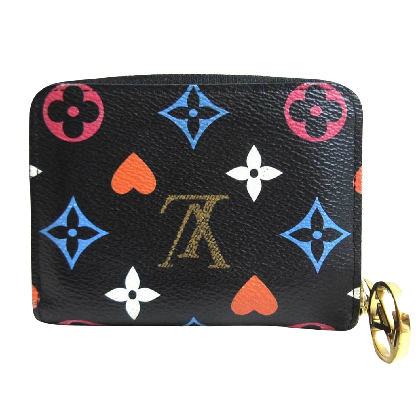 Louis Vuitton Zippy coin purse, Black, Canvas, wallet