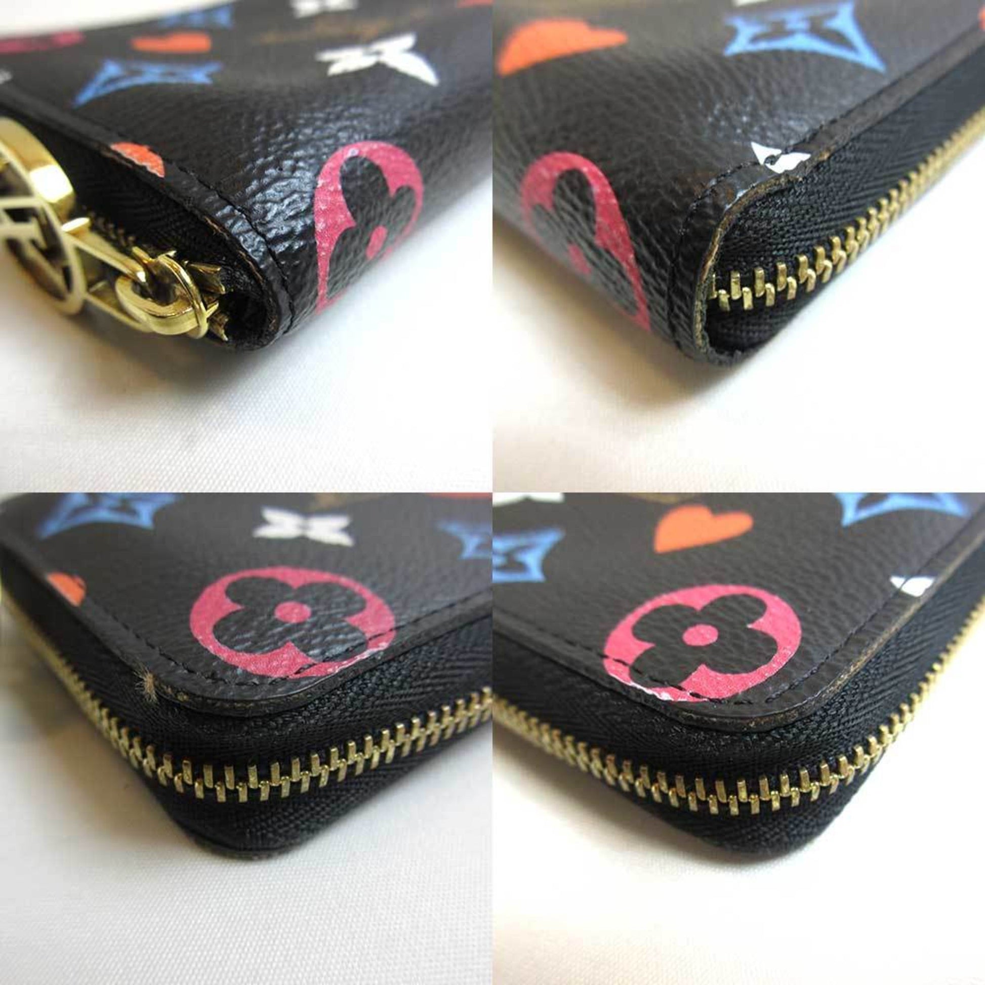 Louis Vuitton Zippy coin purse, Black, Canvas, wallet