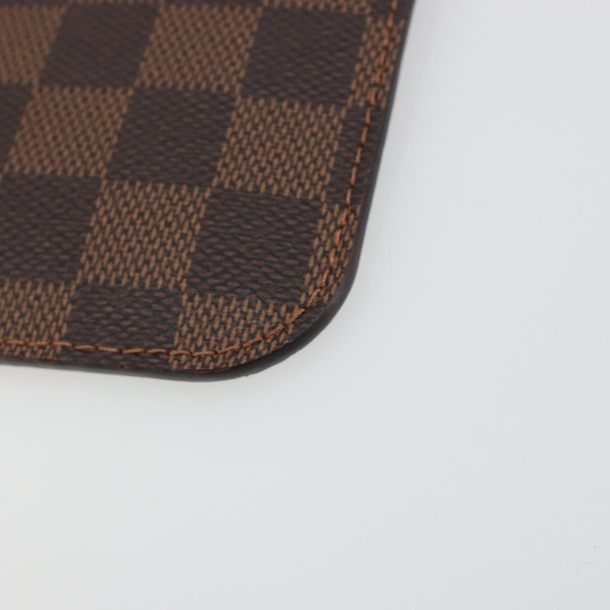 Louis Vuitton Neverfull Pochette Damier, Brown, Canvas, Clutch