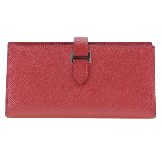 Hermès Béarn, Red, Leather, wallet