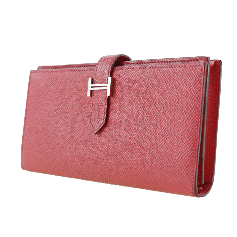 Hermès Béarn, Red, Leather, wallet