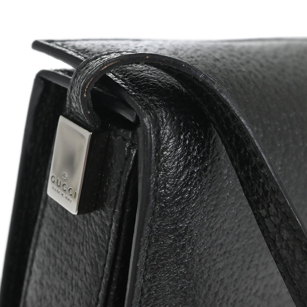 Gucci Vintage Leather, Black, Leather, Shoulder Bag